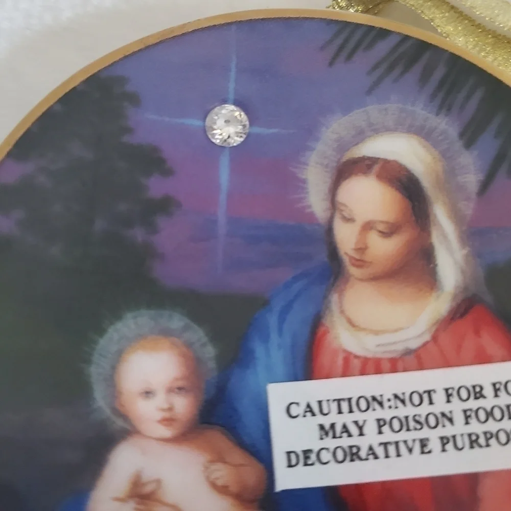 NEW Avon 1998 Porcelain Star of Bethlehem Nativity Ornament 24K Gold Trim